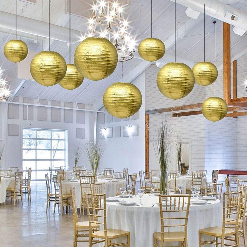 Farolillos de papel chinos para decoración, farolillos de papel de color verde y morado, tamaño mixto, para en casa, Festival, boda, cumpleaños, al aire libre