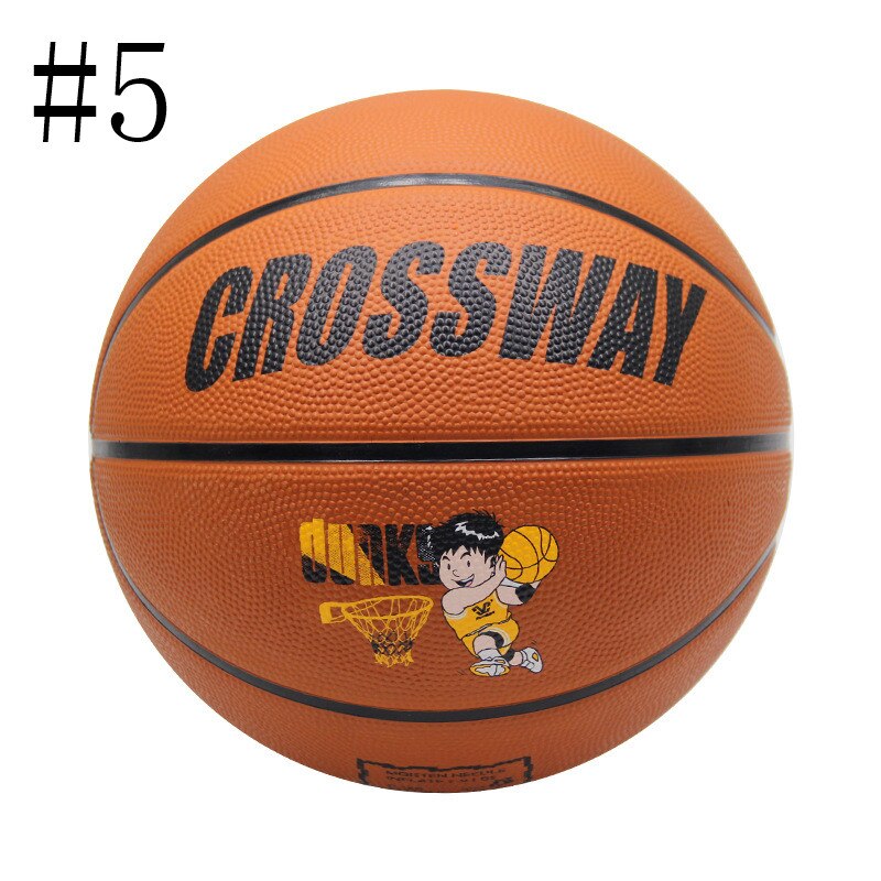 CROSSWAY Standard Palla Da Basket #2 #3 #4 #5 #6 #7 Per Adulti E Bambini Gioventù palla di Gomma di Usura Concorso di Formazione Interna Ed Esterna: Brown No. 5