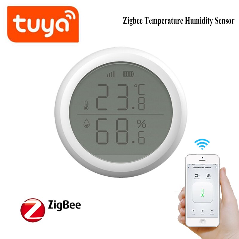 Tuya Zigbee Temperature Humidity Sensor Smart Temperature Sensor Remotely Monitor Temperature Environment For Home Work With APP