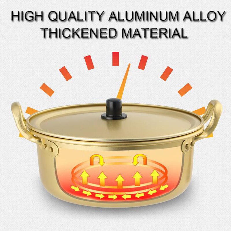 Chic Gold Soup Pot Aluminum alloy Non-stick Milk Pot Stockpot Cooker Salad Noodle Bowl Kitchen Cooking Tools 1PC cookware set