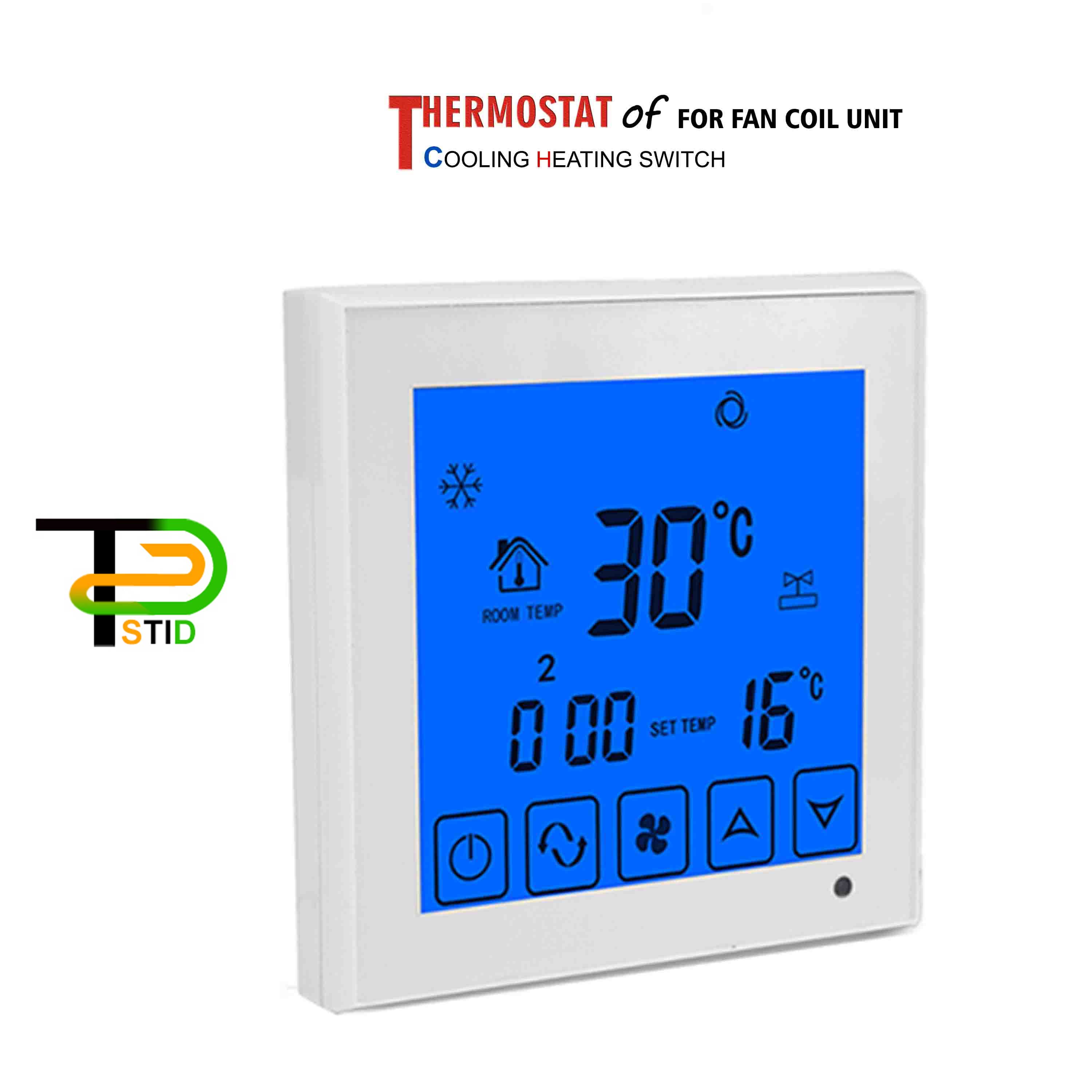 2P Fan Coil Unit Temperature Thermostat Control For Programable Thermostatic Valve Remote Control Optional