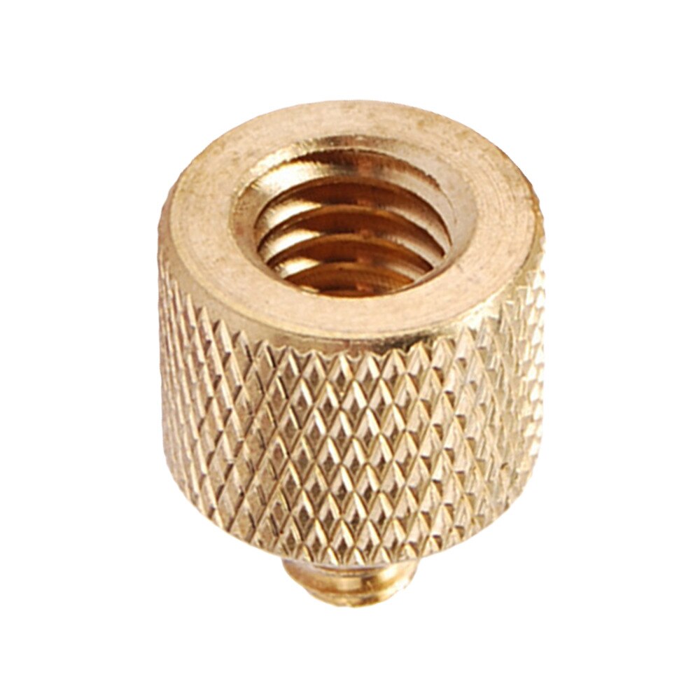 Tripod Thread Screw Adapter 3/8 to 1/4 Female Male Converter Gold Color Brass