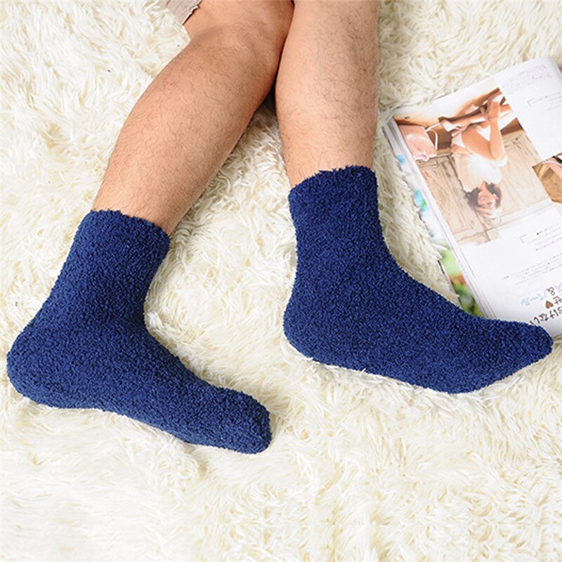 1 par ekstremt hyggelige cashmere sokker mænd kvinder vinter varm søvn sengegulv hjem fluffy: Db