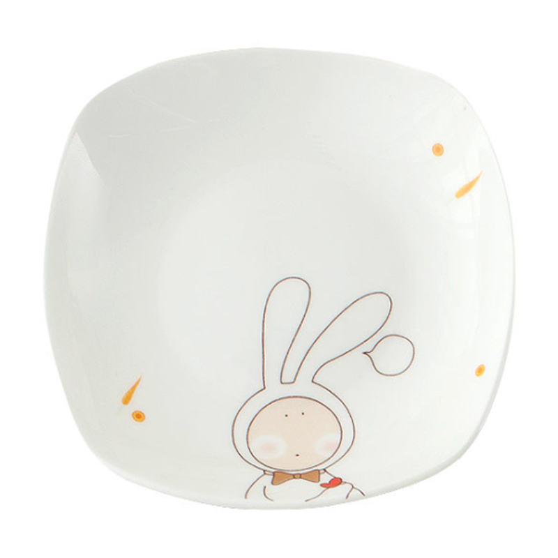 Os chine mignon Snack plat dessin animé carré soucoupe plats enfants gâteau Snack fruits salade assiette cuisine petit déjeuner plateaux ensemble de vaisselle: 3
