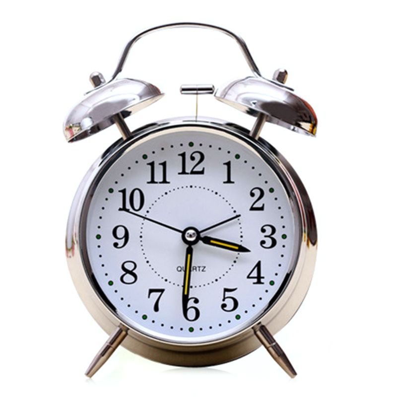 4\ " wekker retro luide dubbele bel mechanische sleutelopwindtimer  qx2e: Default Title