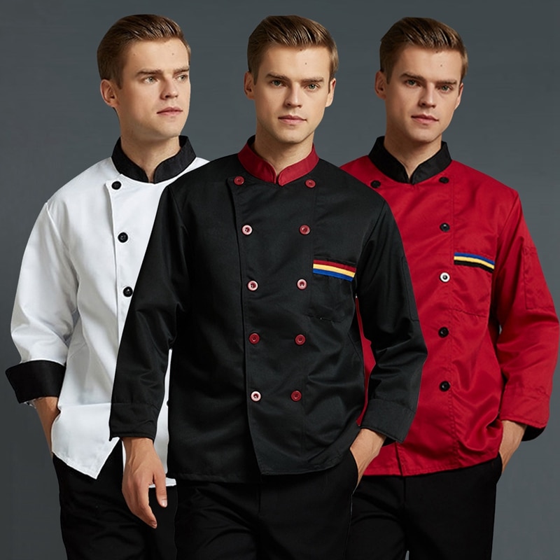 Chef Uniform Kitchen Uniform Restaurant Clothes Long Sleeve Waiter Cook Wear Unisex Chef Clothes Chef Jackets Cook Uniforms