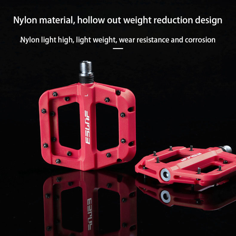 ESLNF UBicycle Pedals Bike Ultralight Seal Bearings Cycling Nylon Road bmx Mtb Pedals Flat Platform Bicycle Parts Accessories