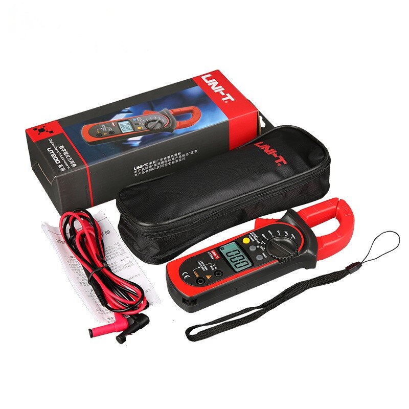 UNI-T UT200A Digital Clamp Meter Multimeter Current AC/DC Voltage Resistance Tester Ohm DMM Voltmeter AC Ammeter LCD Backlight