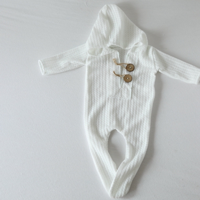 Tøj til nyfødte fotografering rekvisitter tøj til fødte baby fotoshoot tøj dreng romper kostume bebe foto tilbehør: Hvid