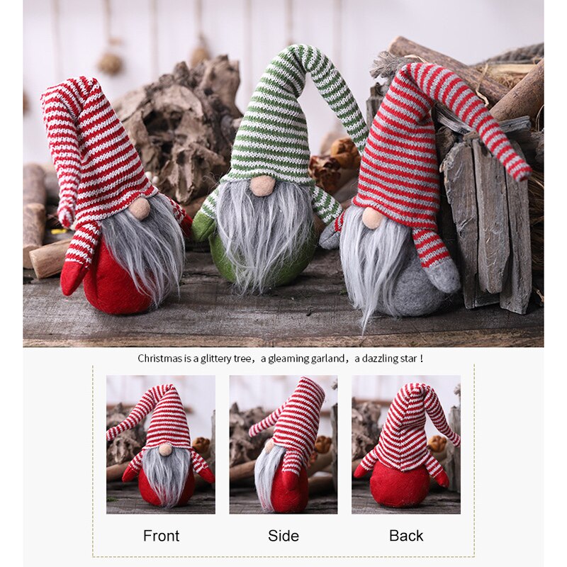 Nette Ornament Gesichtslosen Puppe mit Langen Bart Gestreiften Hütte Weihnachten Gnom Ornament Spielzeug für Party Dekorationen NSV775