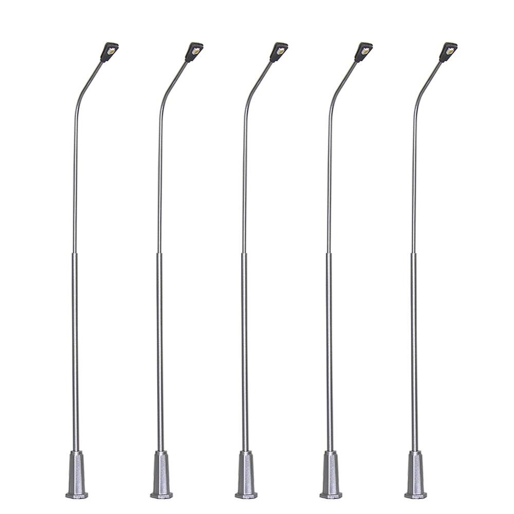 LNH20 5Pcs Modelspoorbaan 1:50 Lantaarnpaal Lampen Street Lights O Schaal Leds 20Cm