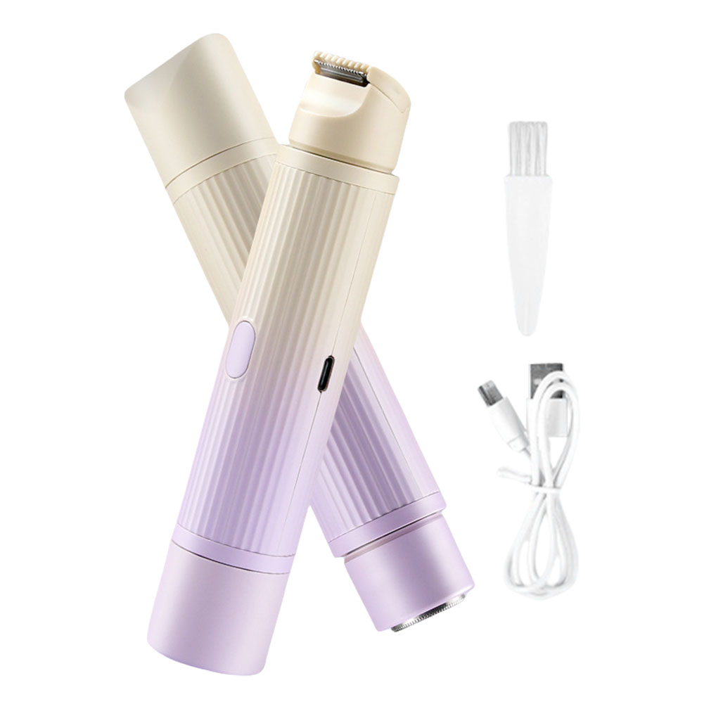 2in1 Electric Razors for Women Bikini Trimmer Facial Mustache Shavers for Ladies Body Underarms Legs Portable Painless Epilator: Silver