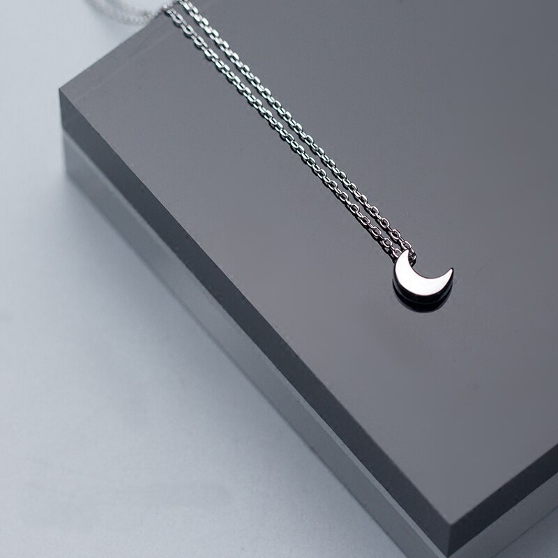 MloveAcc-Colgante de Plata de Ley 925 con forma de Luna, joyería clásica