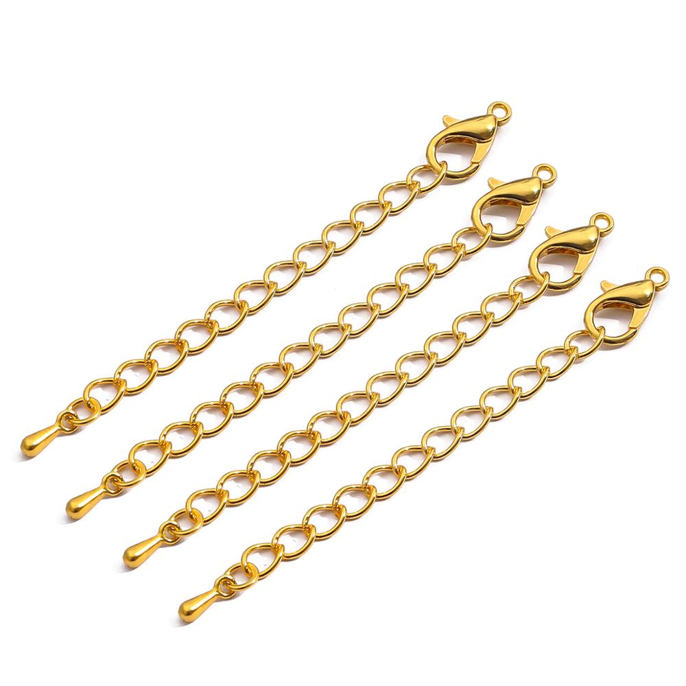 10Pcs 6 Colors Necklace Extender Bracelet Extender Extension Tails DIY Craft Jewelry Finding Making Matching Connectors: Gold