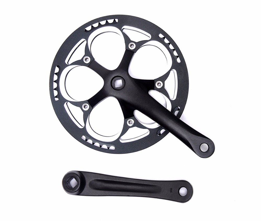 Polkupyörän kampi polkupyörän osat maastopyörä bmx kammet ketjupyörä bcd 130mm nelikulmaista reikää 52t yksinopeuksinen mtb ketjupyörä