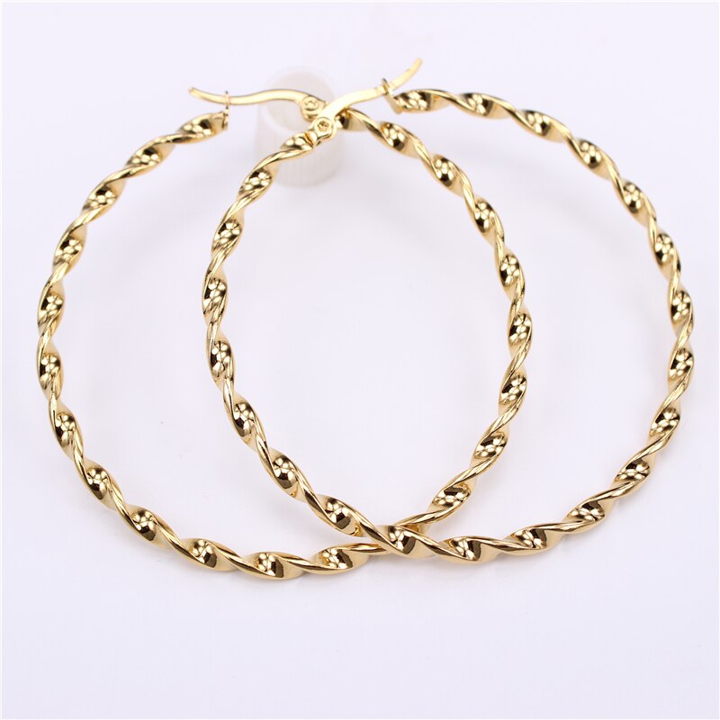 Big Exaggerated beautiful girl Hoop earrings Safe without fading summer winter female jewelry LH918