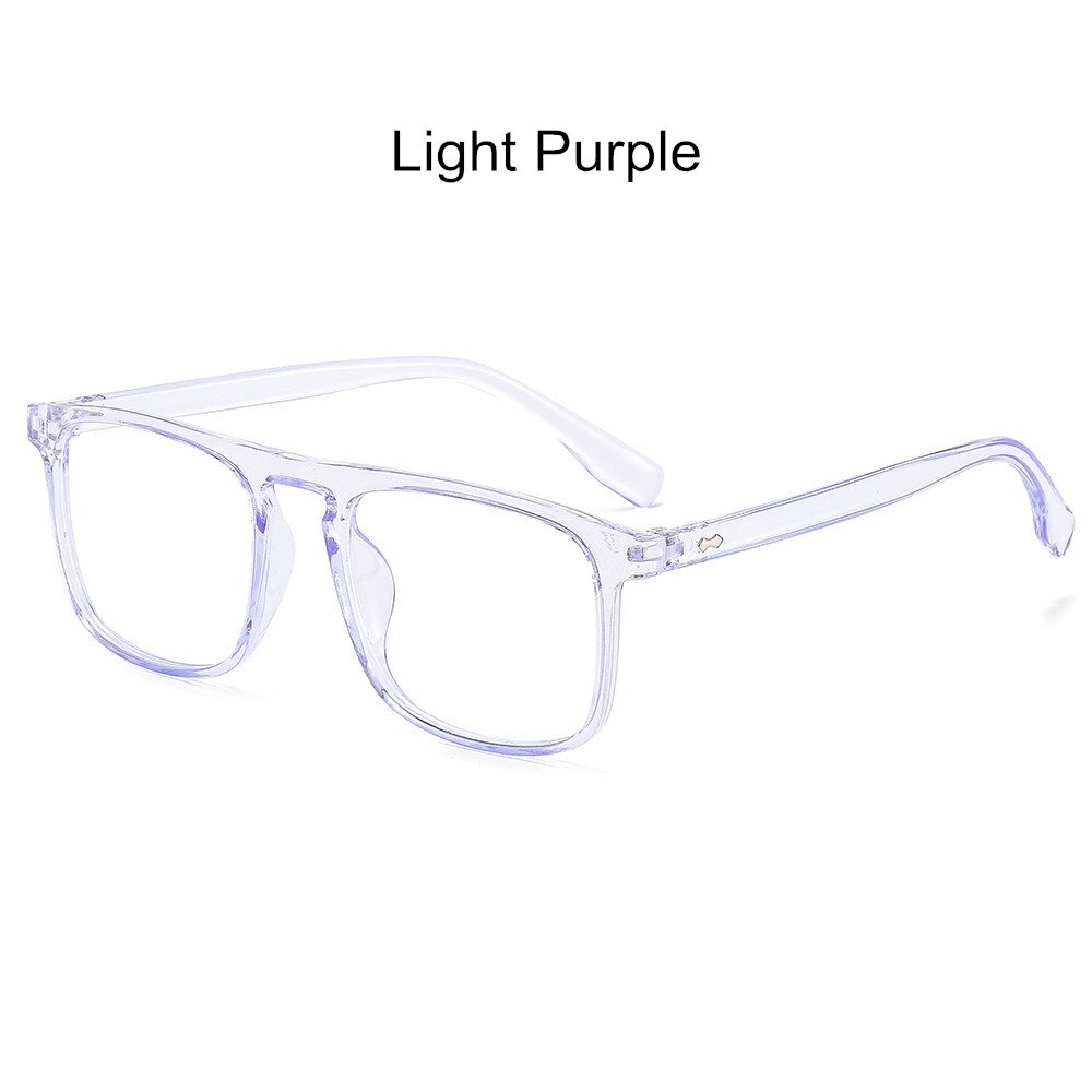 Classic Women Eyeglasses Men Optical Computer Glasses Prescription Myopia Eyewear Frame Square Transparent Spectacle Unisex: Light Purple