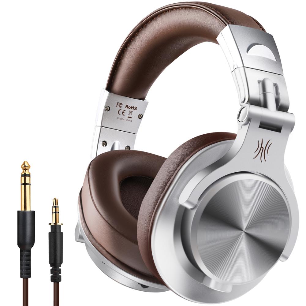 Oneodio A70 inalámbrico Bluetooth 5,0 auriculares con cable auriculares de DJ y estudio portátil auriculares para Monitor de registro: Silver