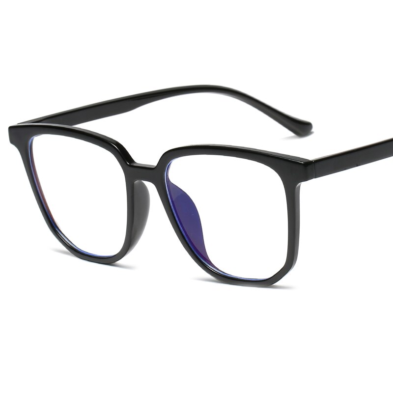 Gafas cuadradas modernas transparentes para hombre y mujer, lentes ópticas con marco de luz azul, transparentes, para ordenador, novedad de: Negro