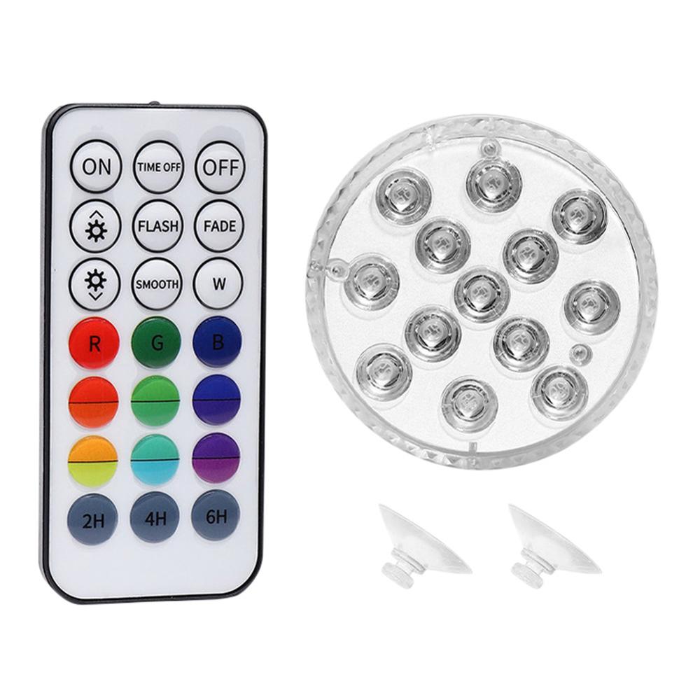 13 LED Tauch Licht mit Magnet Saugnapf RF Fernbedienung 6 Farben Schwimmbad Unterwasser Lampe für Teich Aquarium: 7cm