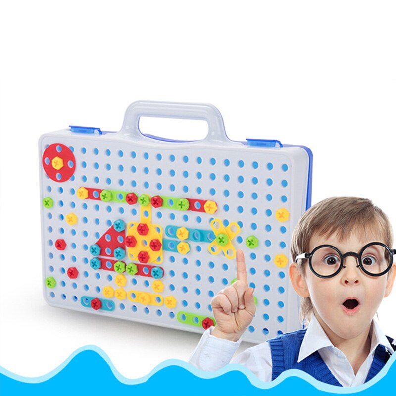 1Pc Kids Boor Speelgoed Educatief Speelgoed Elektrische Boor Schroeven Puzzel Gemonteerd Gebouw Speelgoed Jongen Pretend Play Toy