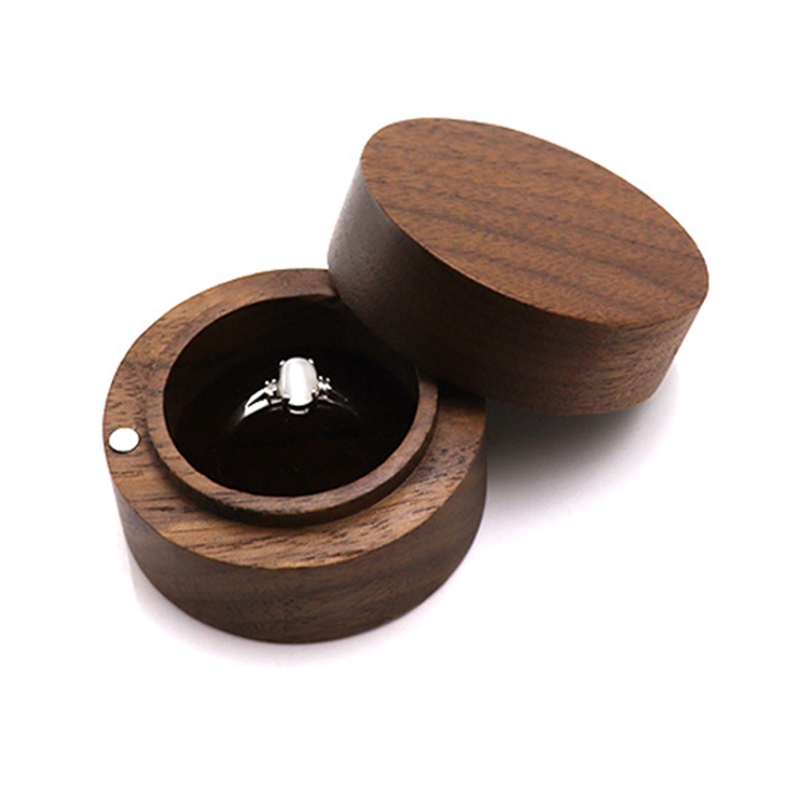 Caja de madera para anillos de compromiso, propuesta, ceremonia de boda, caja para anillos de exhibición de Joyas, caja para anillos: 10