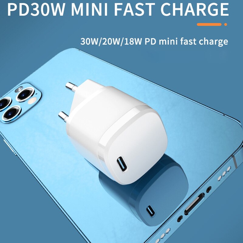 PD 30W USB Type C Charger Adapter Fast Phone Charge For iPhone 13 12 11 Pro Max for iPad Huawei Xiaomi Samsung