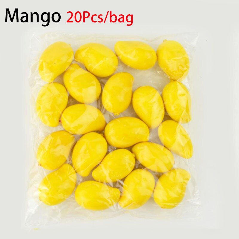 20 stk / parti festlige forsyninger kunstig indretning frugter boble mini simulering frugt banan orange citron sæt model håndværk: Mango