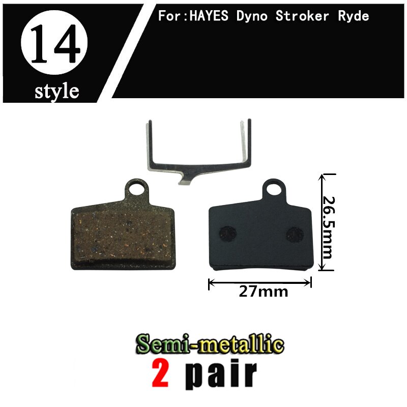 2 Pair Bicycle Disc Brake Pads For Hayes Stroker Ryde And Dyno MTB Mountain E-BIKE Cycling Accessories: 2pair Semi-metal