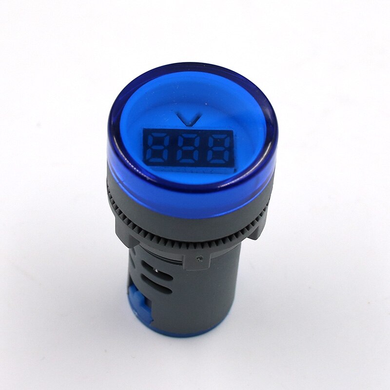 22MM AD16 AD16-22DSV tipo AC 60-500V Mini medidor de voltaje LED pantalla Digital AC voltímetro indicador de luz /lámpara piloto 110V 220V: Azul