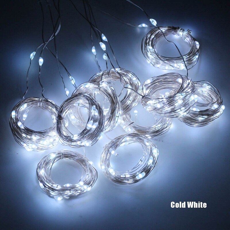 Kerstversiering Slingers Led Garland Gordijn Led Kerstverlichting Kerstverlichting Indoor Slinger Op De Venster Guirlande: Cold white / 3M x 1M