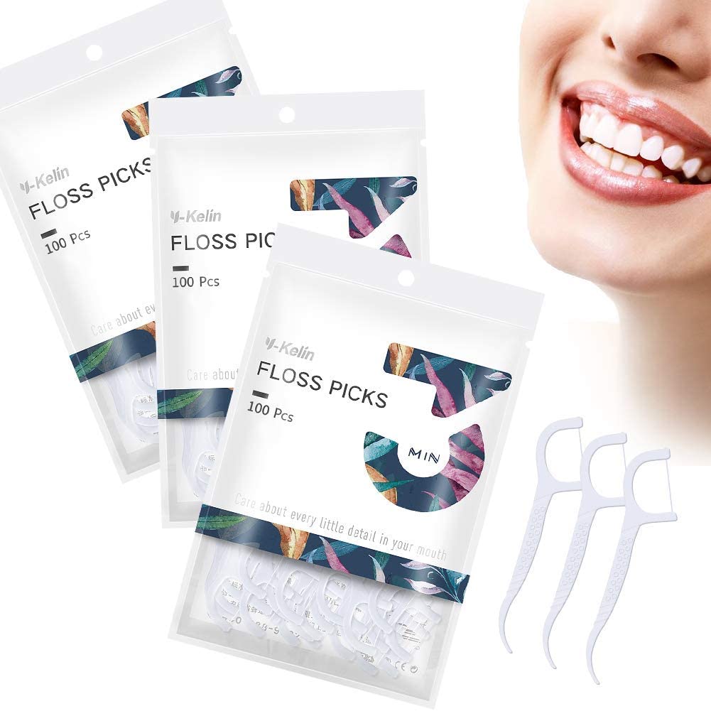 Y-Kelin Dental Floss Picks Toothpick Teeth Stick Tooth Oral Healthy Care 100/200/300 pcs/Packs Cleaning