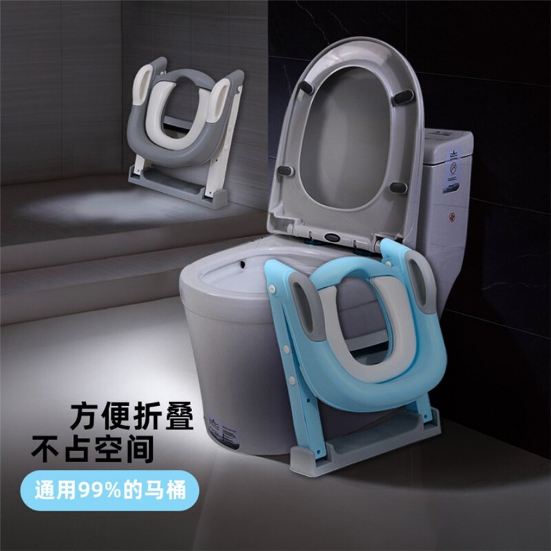 Baby Potty Training Seat Folding Children Pot Infant Baby Potty Seat with Ladder Baby Toilet Training Chair for Baby Boys Girls