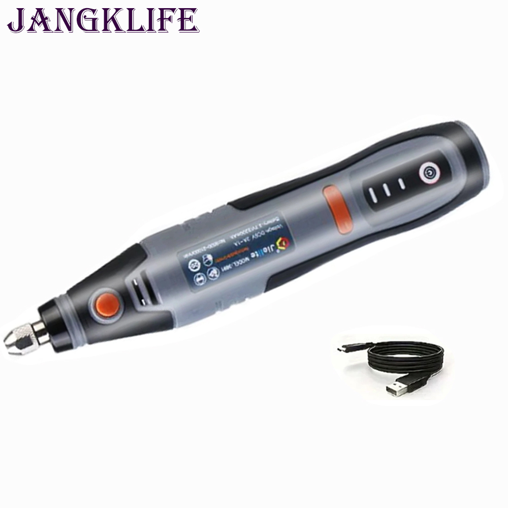 JANGKLIFE USB outil rotatif sans fil Dremel Mini perceuse stylo de gravure électrique Mini perceuse sans fil avec accessoires ensemble de bricolage: MULTI