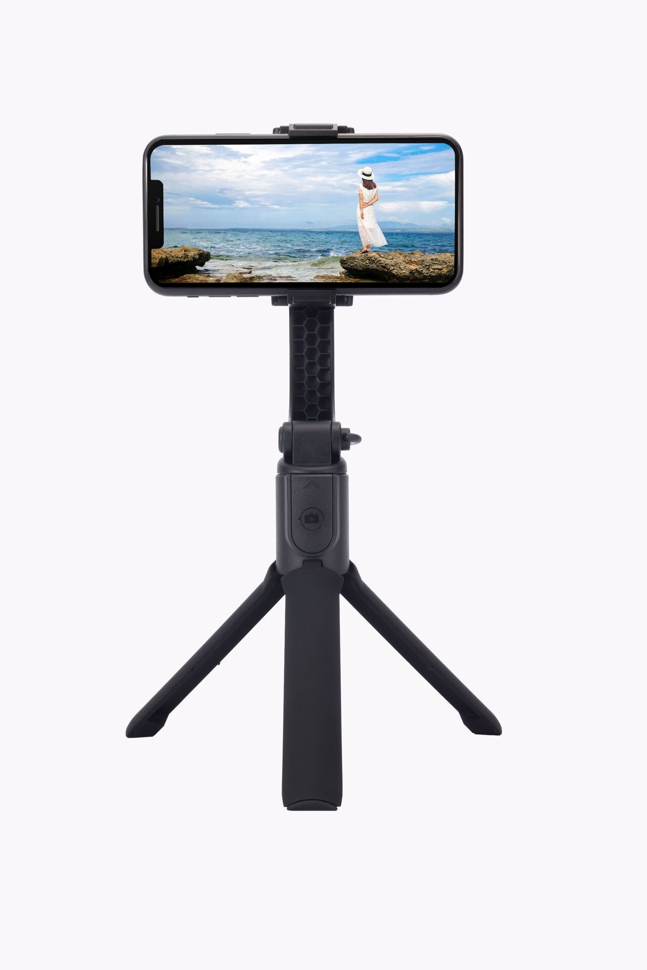 Selfie Stok Statief Smartphone Gimbal Bluetooth Verstelbare 2-As Stabilisator Voor Telefoon Xiaomi Iphone Samsung: Black