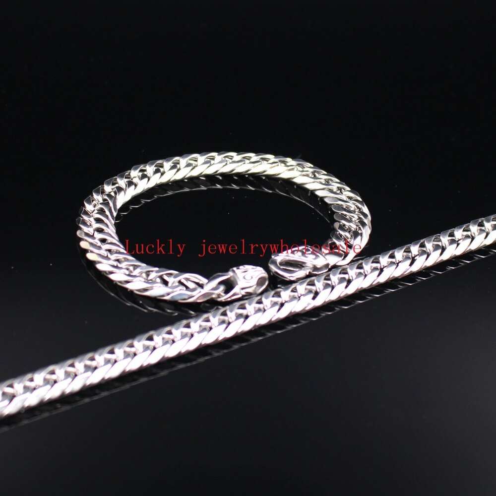 Vintage Style clasp 8.66&#39;&#39; Stainless Steel Double Cuban Curb Link Chain Bracelet for husband / father 12mm