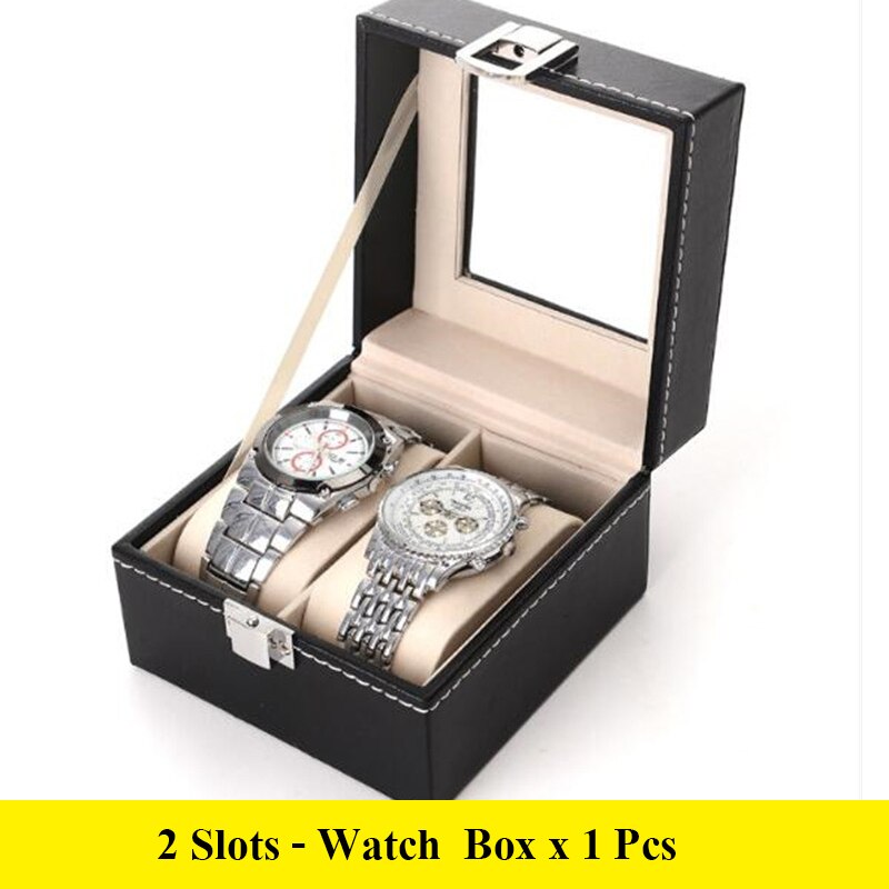 1/2/3/5/6 Grids Watch Box PU Leather Watch Case Holder Organizer Storage Box for Quartz Watches Jewelry Boxes Display Best: 2 Slot