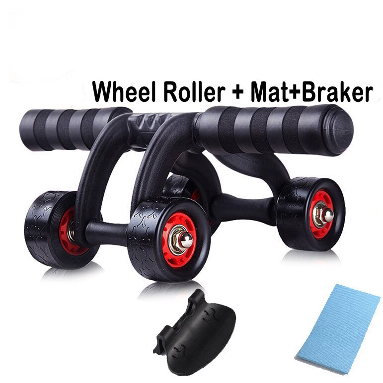 4 Wheel Power AB Abdominal Roller wheel for Belly/Waist/Arms/Legs Workout Fitness Gym Exercise Body Building: with brake