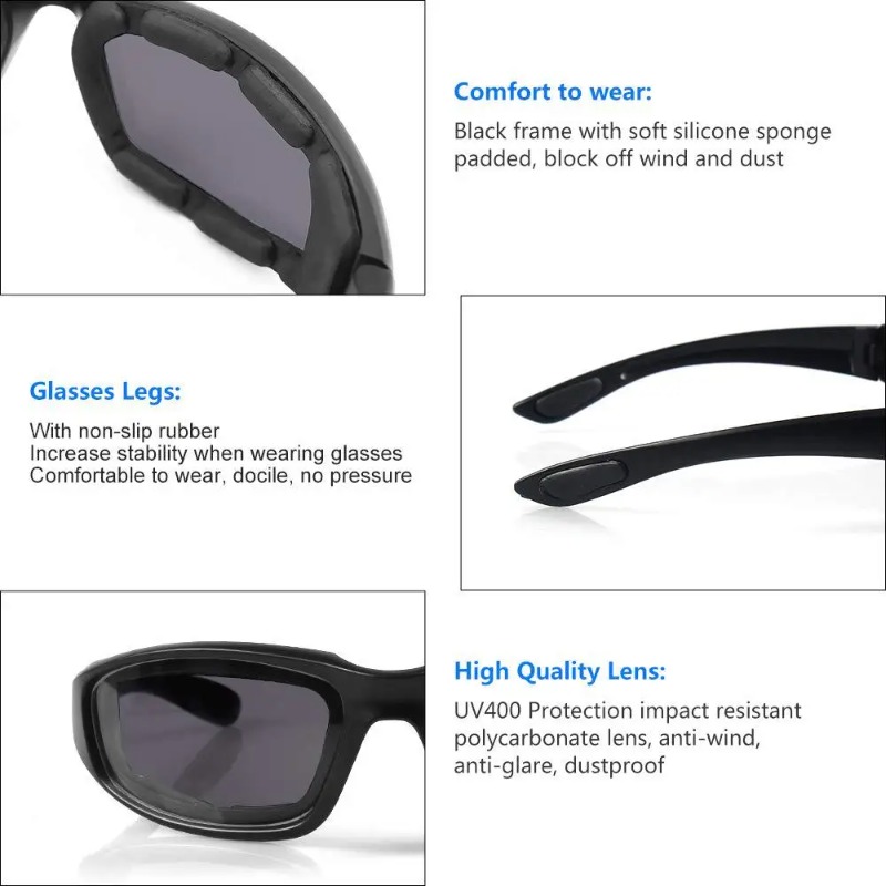 Gafas universales para motocicleta, gafas de sol polarizadas para protección ocular, gafas para Moto a prueba de viento, lentes transparentes antivaho UV400