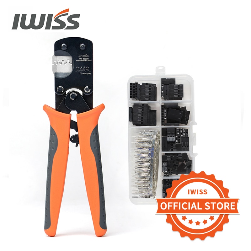 Iwiss IWS-3220 Tang 310Pcs Dupont Terminal Kit Micro Connector Pins Krimptang Set Voor D-Sub, open Vat Suits Molex, Jst, Jae