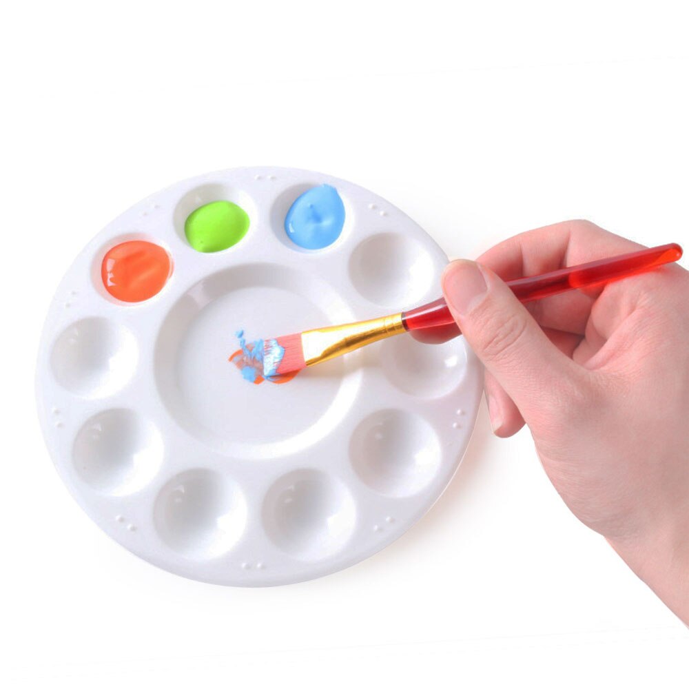 12 round color palettes with 10 holes 11grids PP plastic round art gouache pigment palette multi-color palette tool Art Supplies