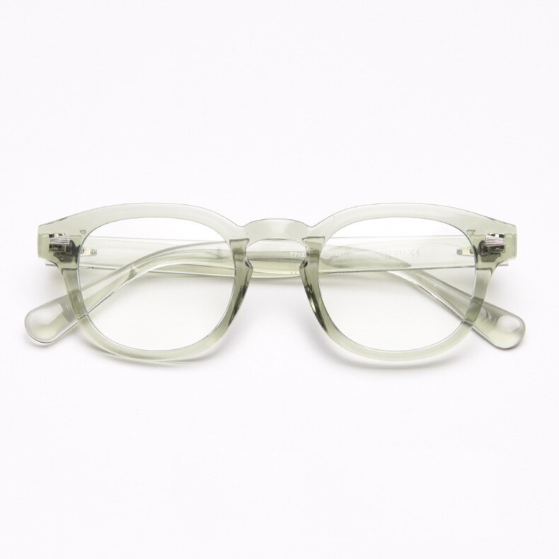 Lunettes Johnny Depp anti-lumière bleue pour homme et femme, verres optiques ronds et transparents pour ordinateur, de TR90 rétro: C4