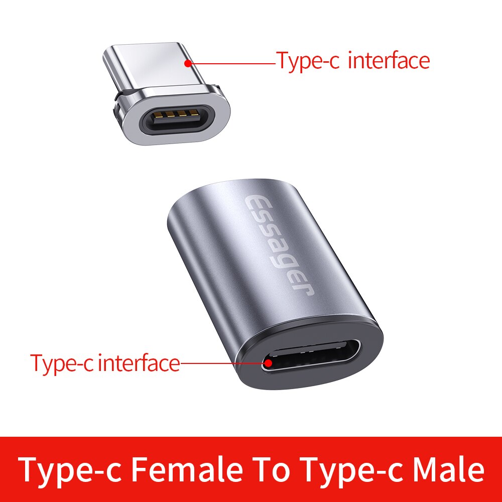 Essager Magnetic USB Type C Adapter USB-C Female To Micro Male Cable Magnet Type-C USB Converters Connector For iPhone Samsung: USB C To USB C