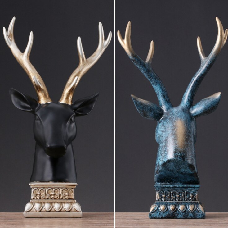 Deer head lucky deer study office table decoration room cabinet decoration bucket cabinet porch table display