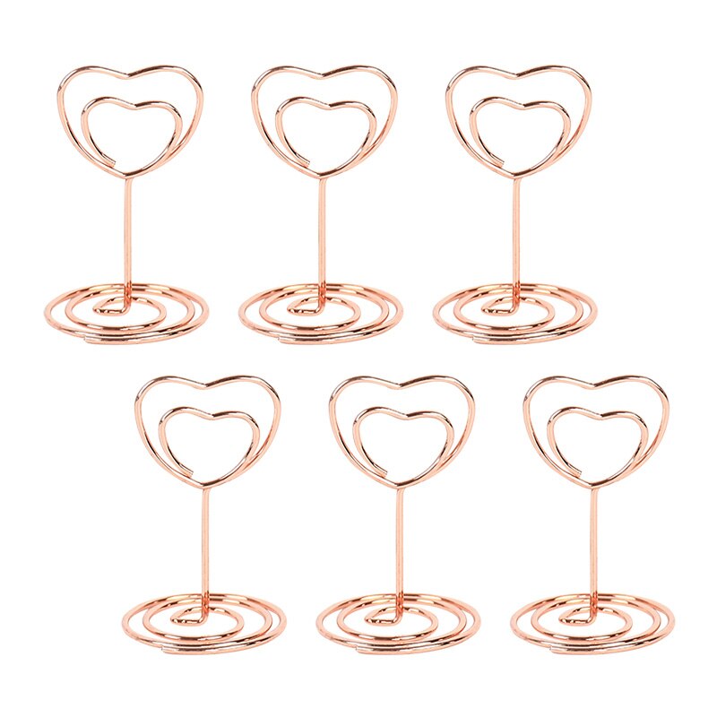 10 Uds. Portatarjetas de Metal, soportes con Clip para fotos, mesa de boda, número, nombre, soporte para letrero para boda, de cumpleaños, decoración del hogar: Grey
