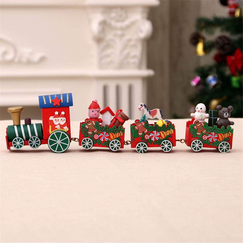 AUGKUN Vrolijk Kerstfeest Houten Trein Decoratie Ornament voor Kinderen Kinderspeelgoed