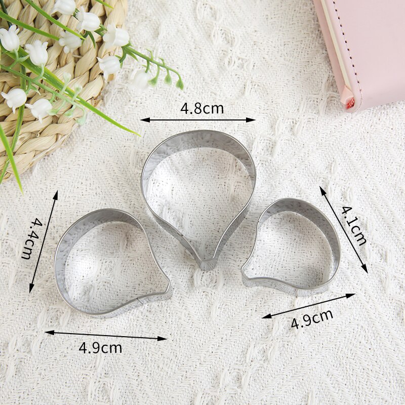3Pc 4Pc Biscuit Cutter Mold Rvs Cookie Cutters Diy Cartoon Fondant Gebak Mold Voor Keuken Bakken Accessoires: Stainless steel 5