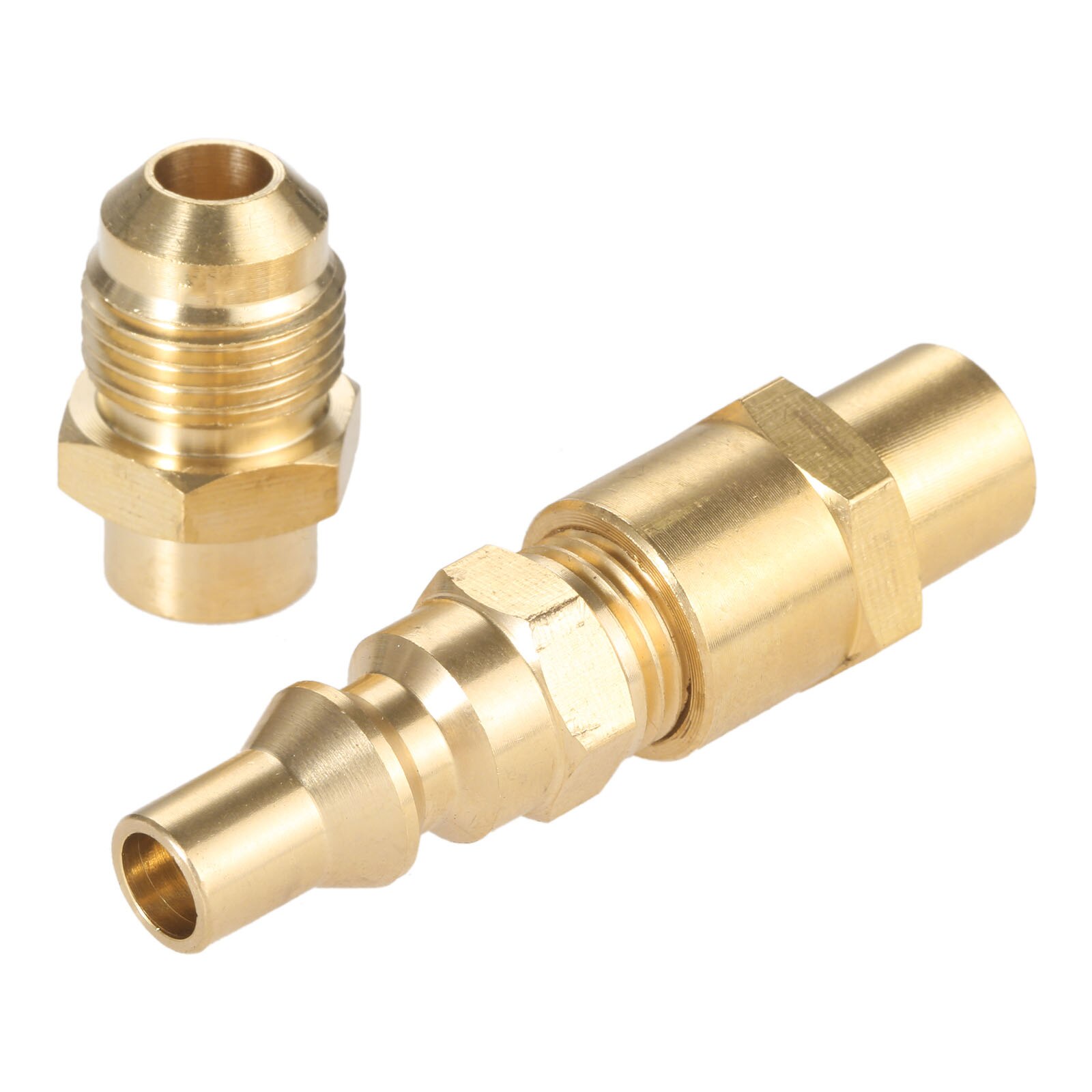 2Pcs/Kit Quick Connect Plug Bbq Propaan Adapter 3/8 &quot;Mannelijke Flare Conversie Past Weber Q Grill 1/8&quot; Binnendraad 1/4 &quot;Mannelijke