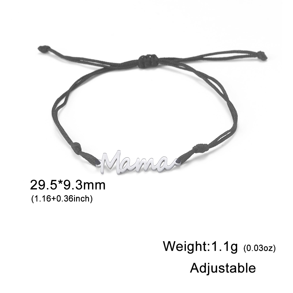 Skyrim-pulsera con dije de letra mamá para hombre y mujer, pulseras de cadena de cuentas de doble capa de acero inoxidable, joyería de , para el día de la madre: Multicolor