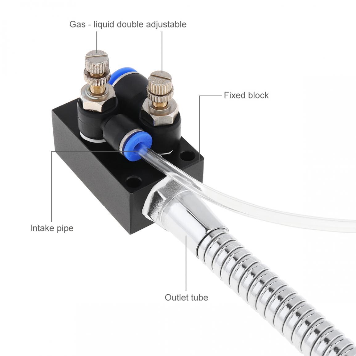 Precision Mist Coolant Lubrication Spray System with Check Valve and Flexible Pipe for Metal Cutting Cooling Engraving Machine